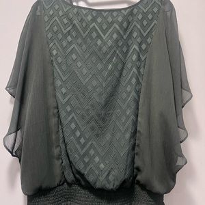 Pretty olive green top! Light weight with lovely details.